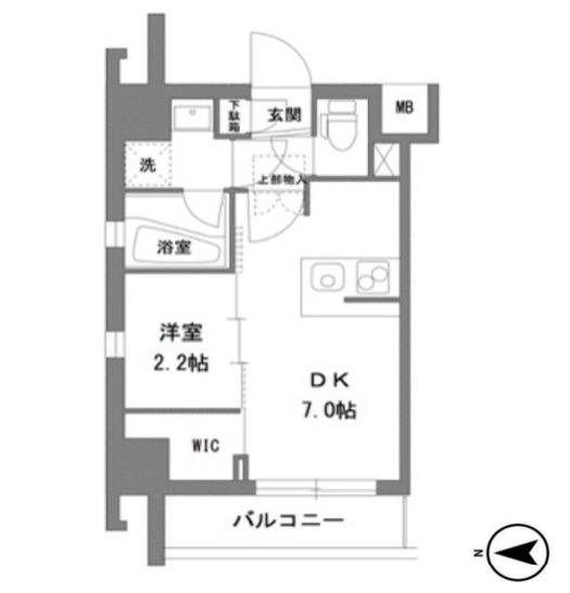 ラグゼナ錦糸町(1DK/5階)の間取り写真