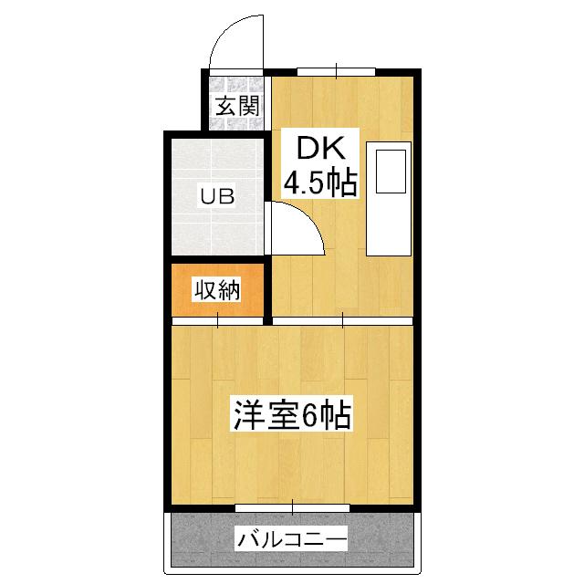 シャトレ森田(1DK/3階)の間取り写真