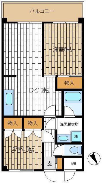 市ヶ尾529-7森ビル(3DK/3階)の間取り写真