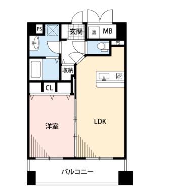 モン・ルポ博多駅東(1LDK/2階)の間取り写真