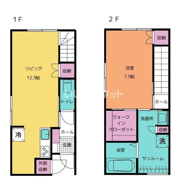 GRASSE II(1LDK/1階)の間取り写真