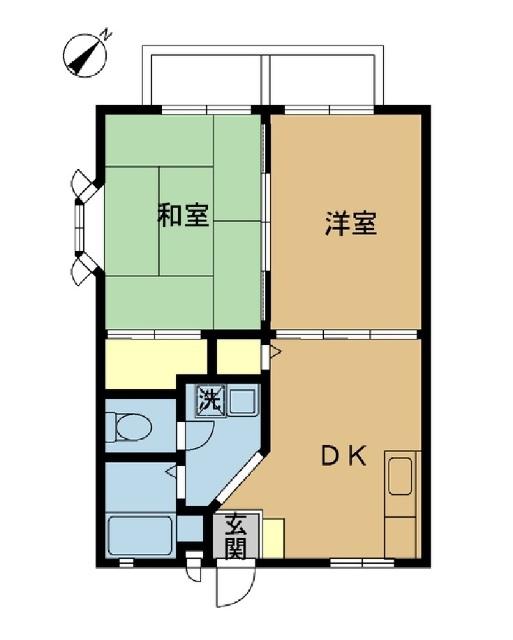 マイアビエ D(2DK/2階)の間取り写真