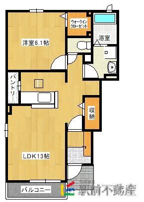 ドミールシャルマンIV(1LDK/1階)の間取り写真