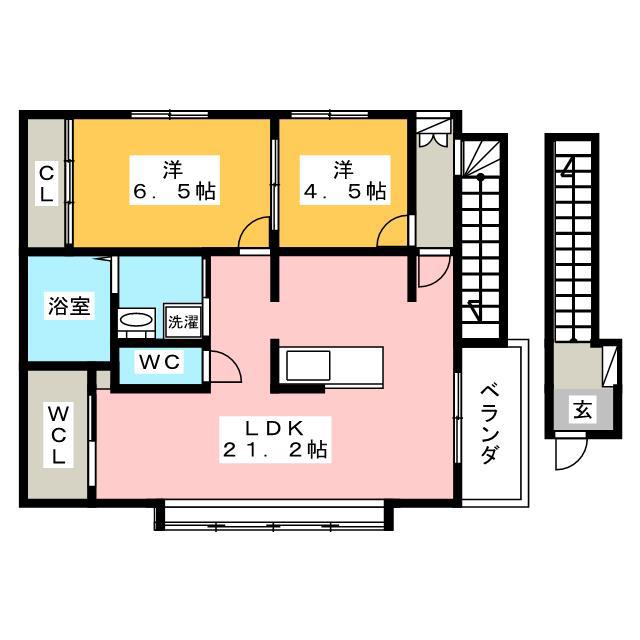 RINGSTONE5(2LDK/2階)の間取り写真