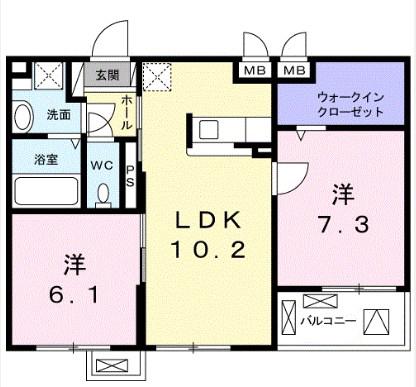 CAMOUR(2LDK/3階)の間取り写真