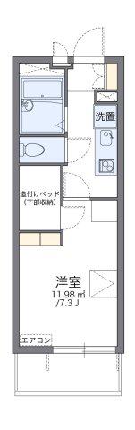 レオパレスエスポワールII(1K/1階)の間取り写真