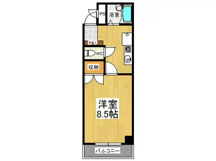 フォレスト大元(1K/3階)の間取り写真