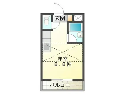 ZEROー1(1K/1階)の間取り写真