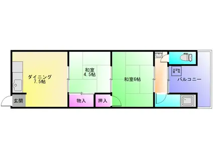 山田マンション(2DK/2階)の間取り写真