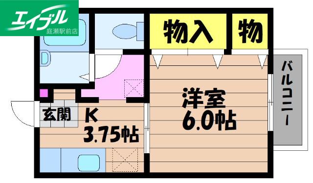 プチプラージュ(1K/1階)の間取り写真