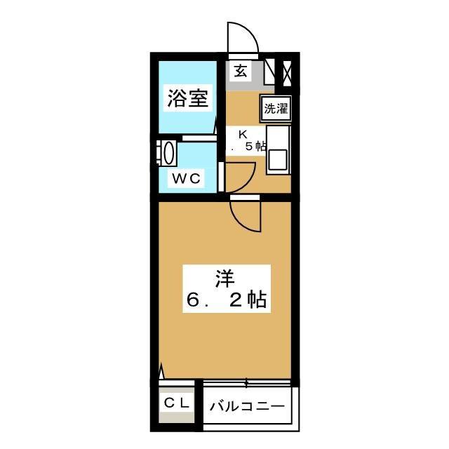 コモド船橋夏見(1K/2階)の間取り写真