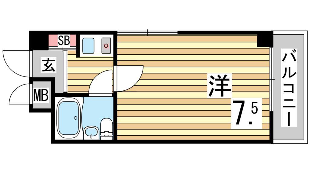 ハイツサンクール(ワンルーム/2階)の間取り写真