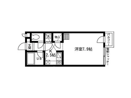 セザンヌ大岩2(ワンルーム/1階)の間取り写真