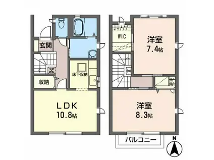 グランドール桜ヶ丘(2LDK/1階)の間取り写真