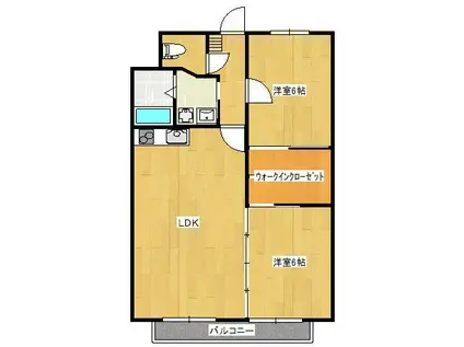 マンション加藤(2LDK/2階)の間取り写真