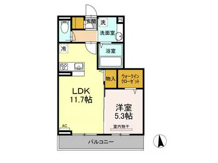 セジュールSAYA(1LDK/1階)の間取り写真