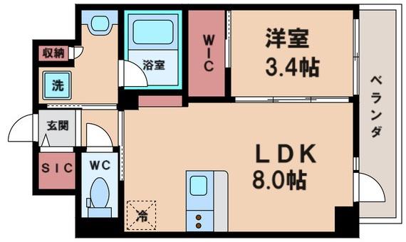 SOFIA住吉大社(1LDK/4階)の間取り写真