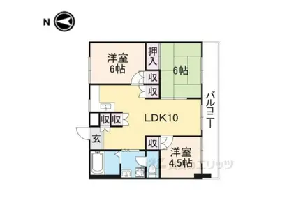 矢追マンション(3LDK/2階)の間取り写真