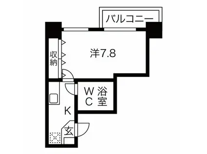 フォーリアライズ難波フィデル(1K/5階)の間取り写真