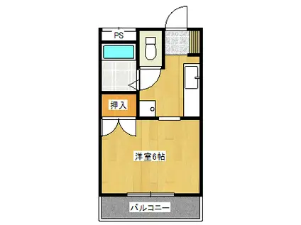 トラッドハウス(1K/1階)の間取り写真