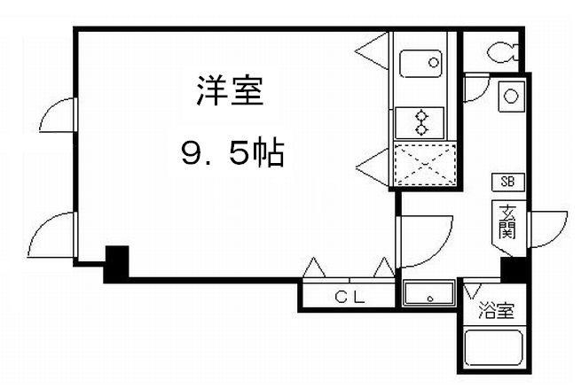 祇園ケントビル(ワンルーム/3階)の間取り写真