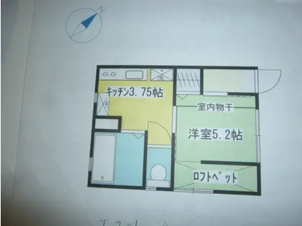 Tコート(1K/1階)の間取り写真