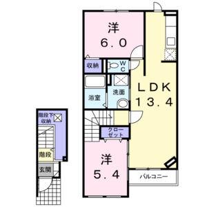ステラI(2LDK/2階)の間取り写真
