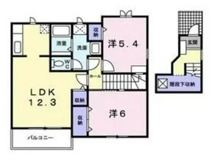 サニーレジデンスII(2LDK/2階)の間取り写真