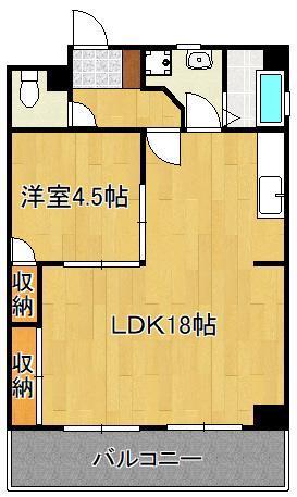 ファーストライフ大手町(1LDK/2階)の間取り写真