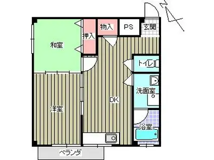 JR福知山線 福知山駅 徒歩6分 3階建 築26年(2DK/3階)の間取り写真