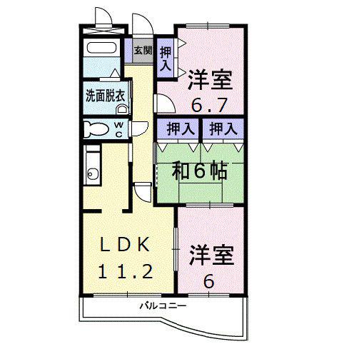 ピュアー双葉(3LDK/1階)の間取り写真