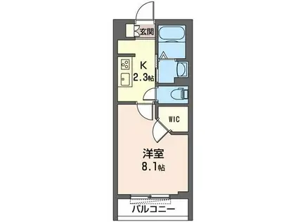 オーハイ(1K/3階)の間取り写真