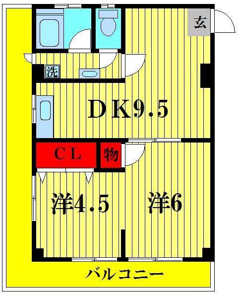 ロイヤルマンション(2DK/3階)の間取り写真