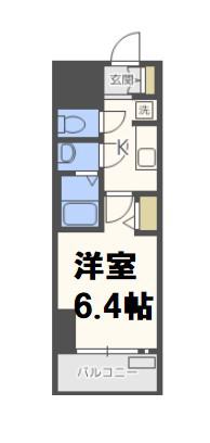 プレサンス難波クチュール(1K/5階)の間取り写真
