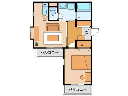 フォンスオストレア住吉(1DK/3階)の間取り写真