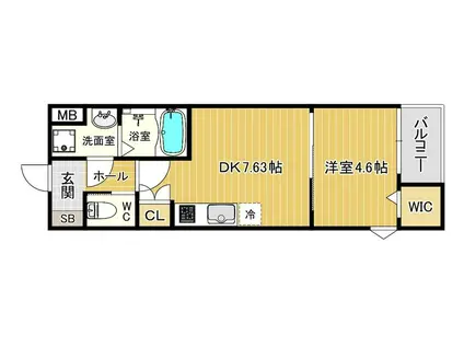 ステラキャットクローバー(1DK/3階)の間取り写真