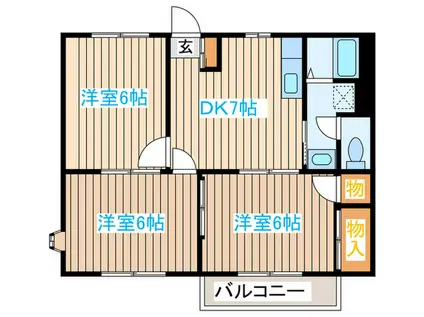 パラメーゾンA(3DK/1階)の間取り写真