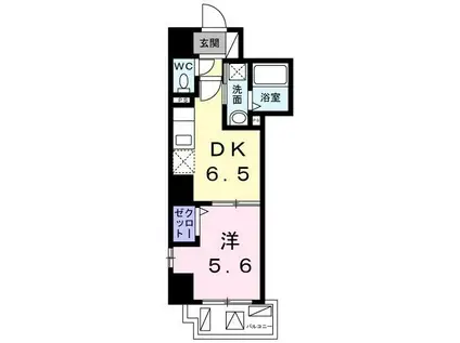 リヴェール 奥浅草(1DK/2階)の間取り写真