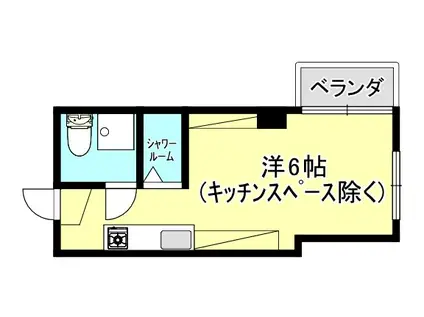 地下鉄烏丸線 四条駅(京都市営) 徒歩4分 5階建 築40年(1K/4階)の間取り写真