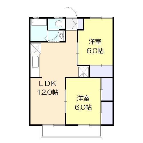 アーバンライフ本郷A棟(2LDK/2階)の間取り写真