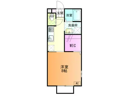 スペースフォース(1K/1階)の間取り写真