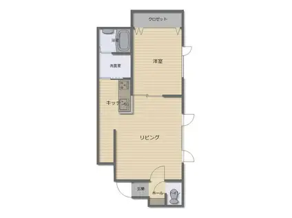 サンライフ東光(1LDK/2階)の間取り写真