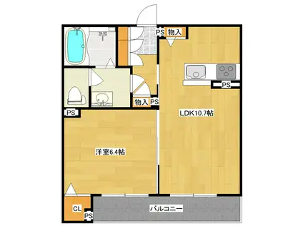 サンライズ(1LDK/3階)の間取り写真