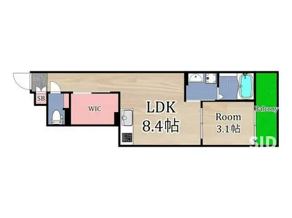 S-MOVE大阪鶴見(1LDK/2階)の間取り写真