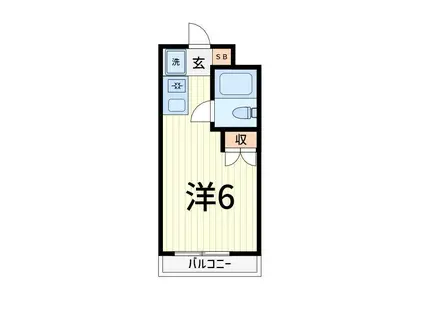 スカイコート青戸(ワンルーム/3階)の間取り写真