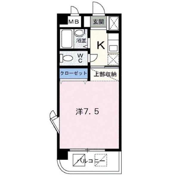 高城マナーハウス(1K/5階)の間取り写真