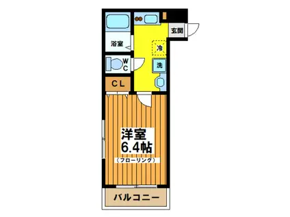 エスポワール本町(1K/2階)の間取り写真