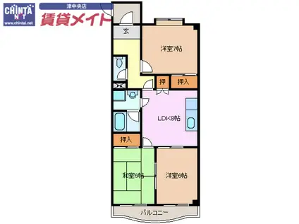 メゾン・ド・ジュール(3LDK/2階)の間取り写真