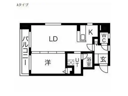 ドエル宮の沢(1LDK/6階)の間取り写真