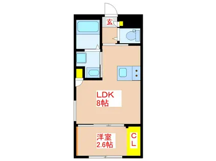 AIR/LYRA(1LDK/1階)の間取り写真